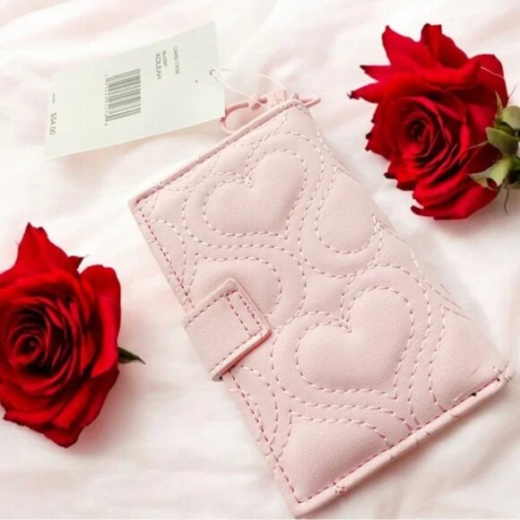 Betsey Johnson Pink Quilted Wallet with Clip - Picture 3 of 7